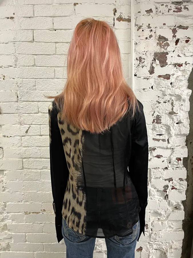 AW2001 Roberto Cavalli Black Silk Leopard Print Shirt FLvxZak 2