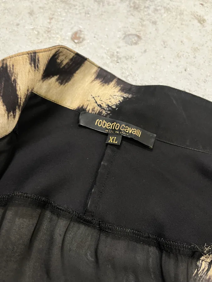 AW2001 Roberto Cavalli Black Silk Leopard Print Shirt FLvxZak 8