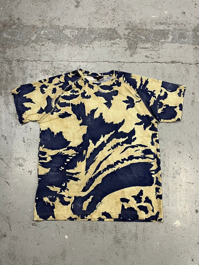 AW2001 Roberto Cavalli Camo Bird Beige & Navy T-Shirt XKhYsBr 0
