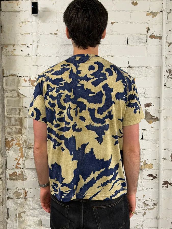 AW2001 Roberto Cavalli Camo Bird Beige & Navy T-Shirt XKhYsBr 2