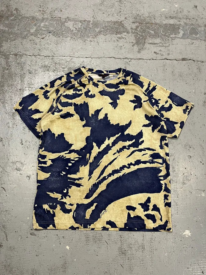 AW2001 Roberto Cavalli Camo Bird Beige & Navy T-Shirt XKhYsBr 3