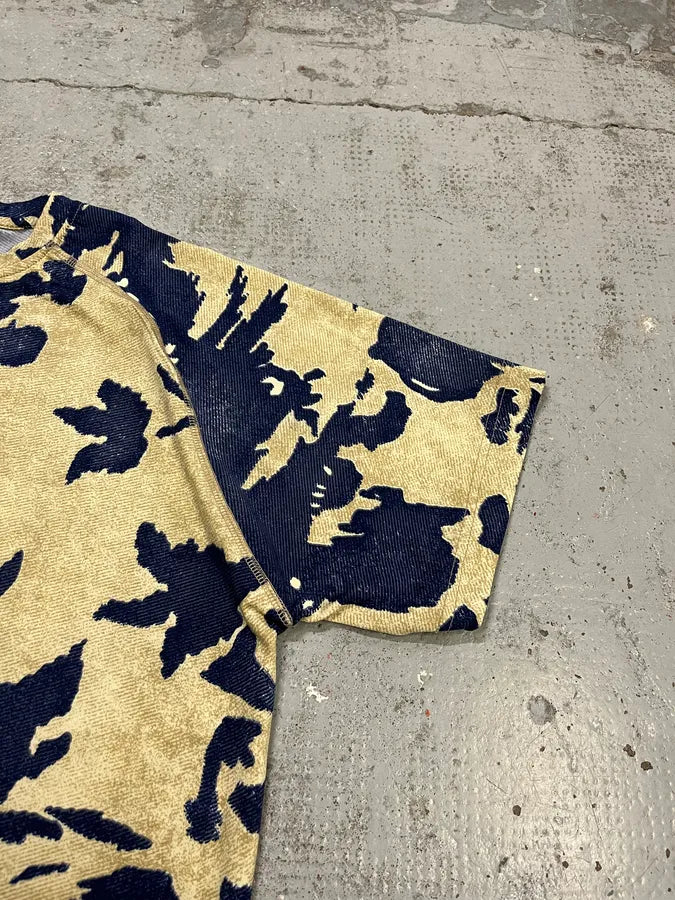 AW2001 Roberto Cavalli Camo Bird Beige & Navy T-Shirt XKhYsBr 4
