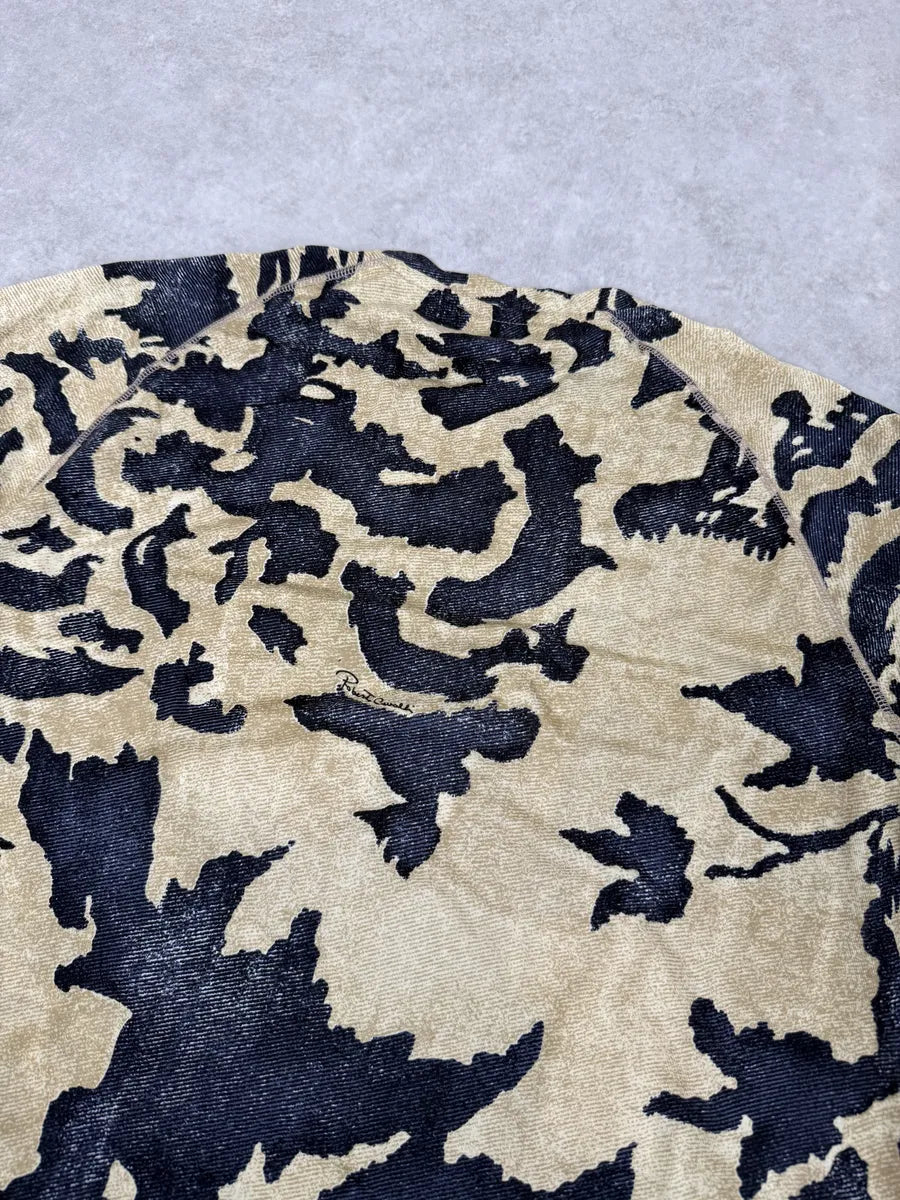 AW2001 Roberto Cavalli Camo Bird Beige T-Shirt ZtODPLx 3