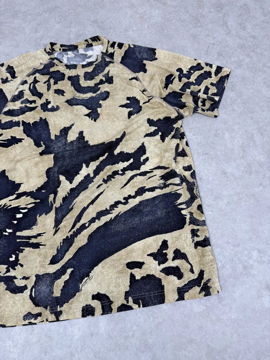 AW2001 Roberto Cavalli Camo Bird Beige T-Shirt ZtODPLx 7
