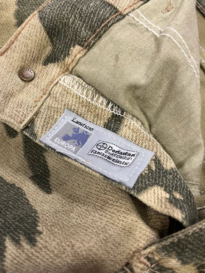 AW2001 Roberto Cavalli Camo Birds Khaki Beige Pants Nfqhdlg 12