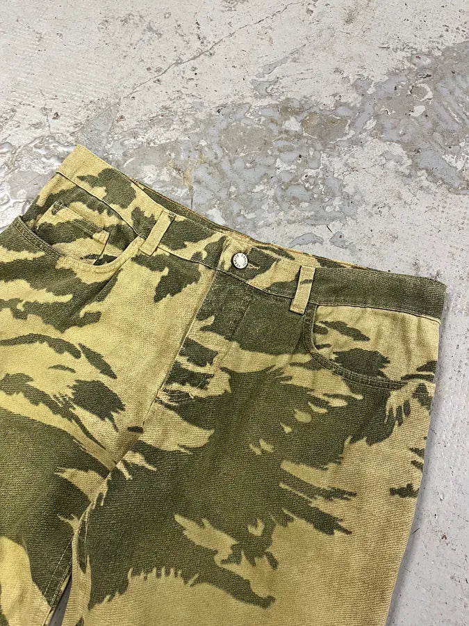 AW2001 Roberto Cavalli Camo Birds Khaki Beige Pants Nfqhdlg 5