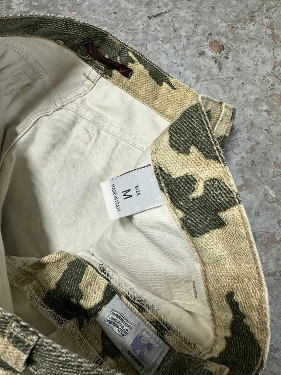 AW2001 Roberto Cavalli Camouflage Beige Birds Pants uRMbFsR 11