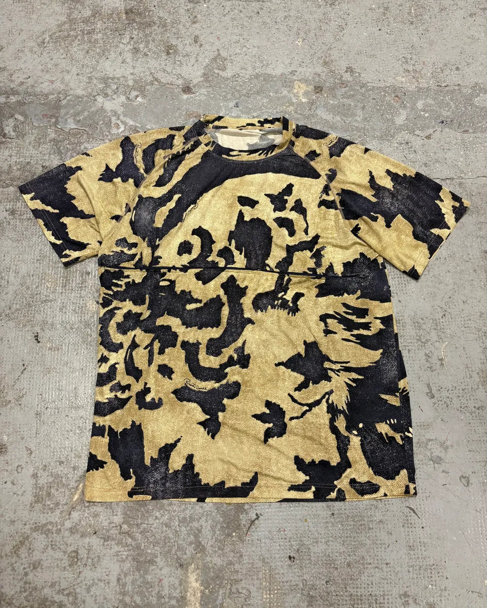 AW2001 Roberto Cavalli Camouflage Beige Tee-Shirt LOSWHJv 0