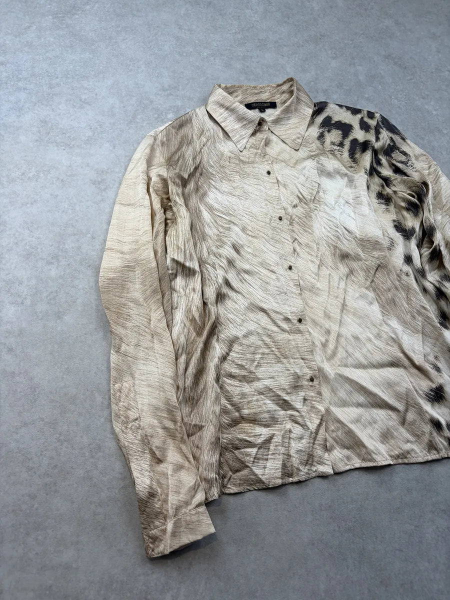 AW2001 Roberto Cavalli Leopard Beige Shirt cTtSNTR 3