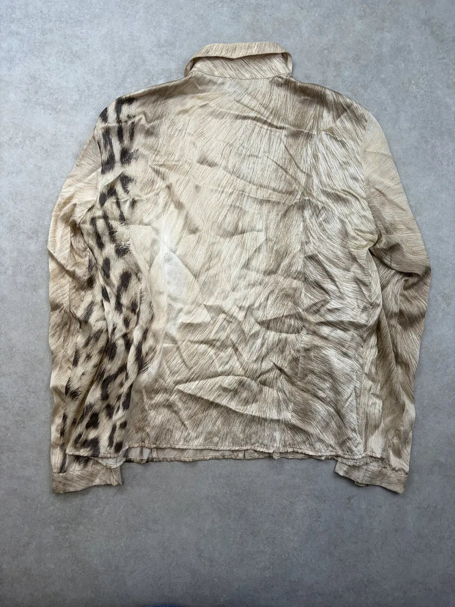 AW2001 Roberto Cavalli Leopard Beige Shirt cTtSNTR 6