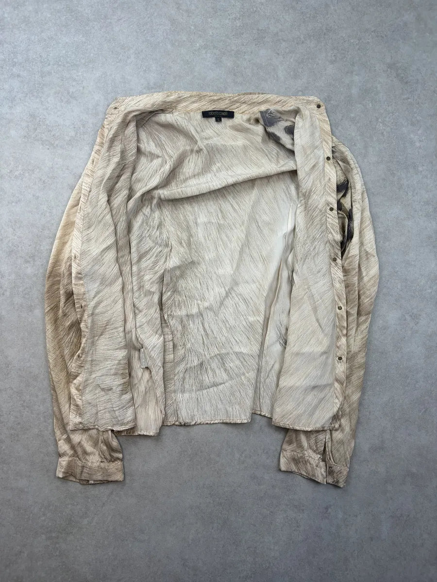 AW2001 Roberto Cavalli Leopard Beige Shirt cTtSNTR 8