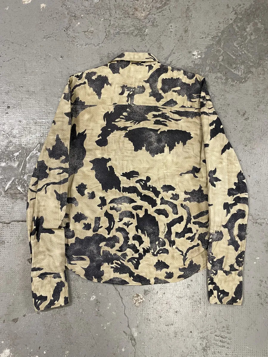 AW2001/02 Roberto Cavalli Brown Peace Camouflage Shirt (M) 1