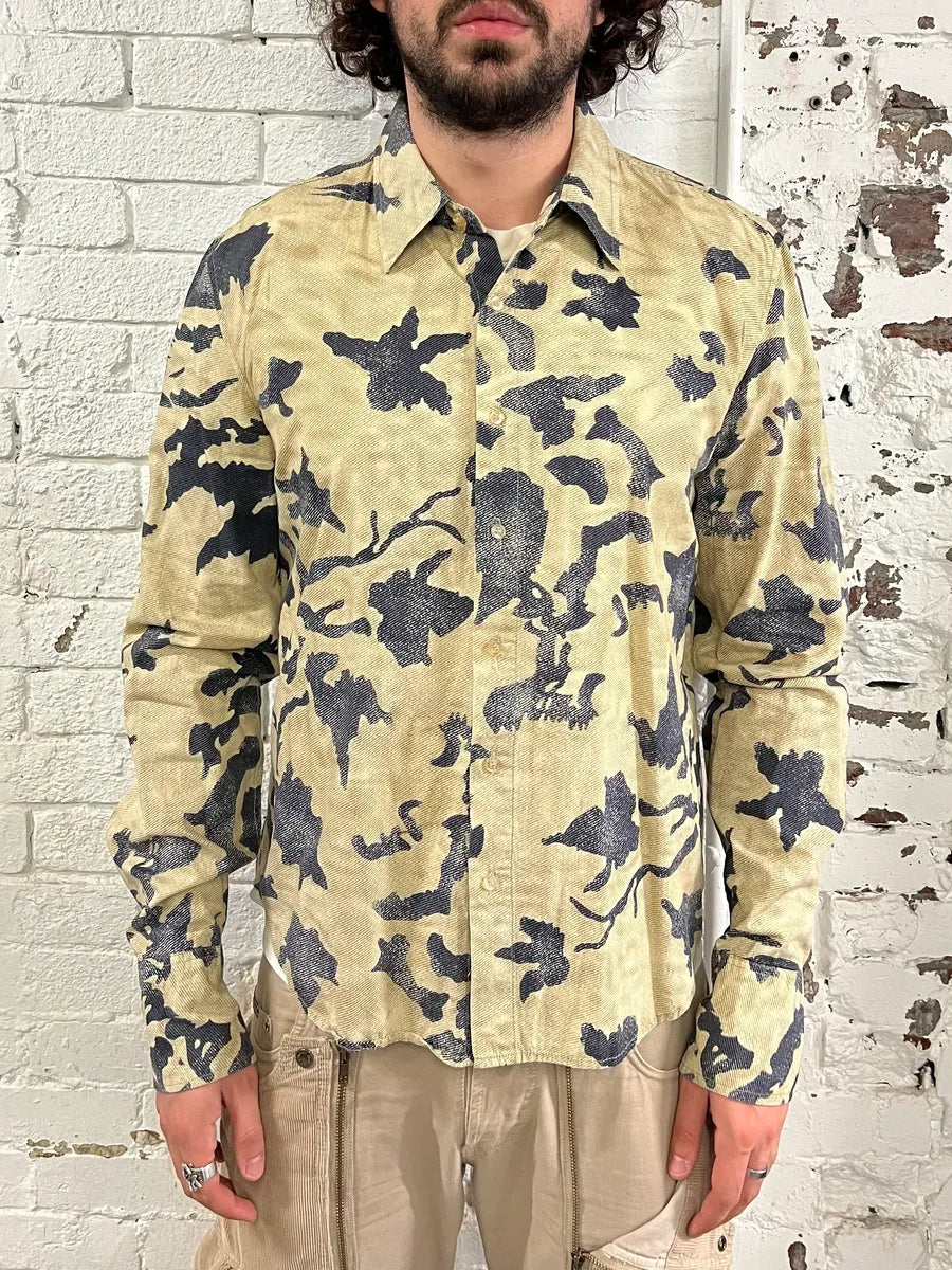 AW2001/02 Roberto Cavalli Brown Peace Camouflage Shirt NczBGET 1