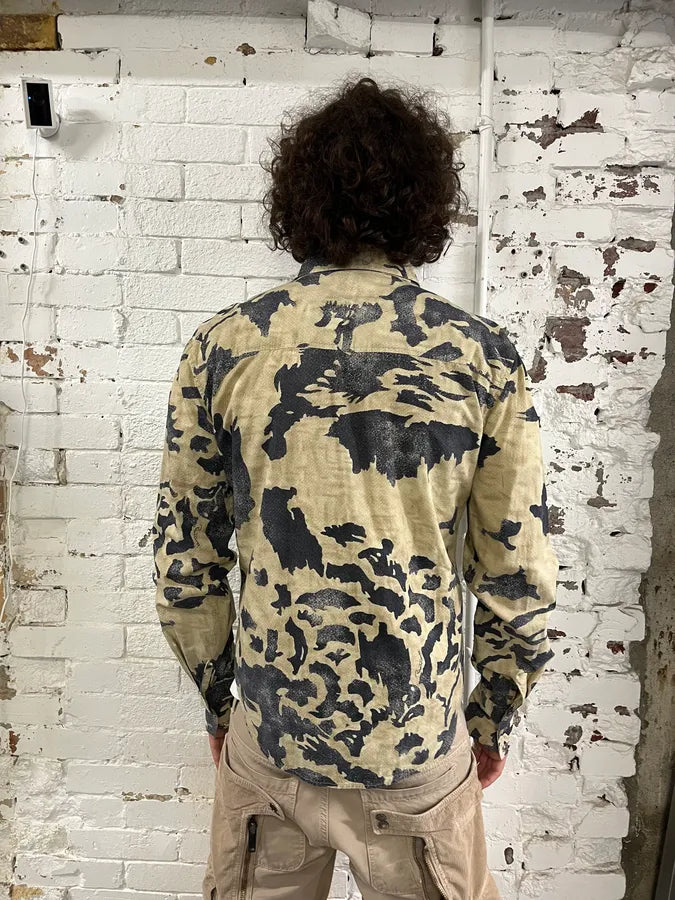 AW2001/02 Roberto Cavalli Brown Peace Camouflage Shirt NczBGET 2