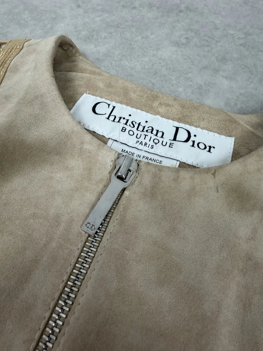AW2002 Christian Dior Beige Leather Lace-Up Jacket hQjhYKj 12