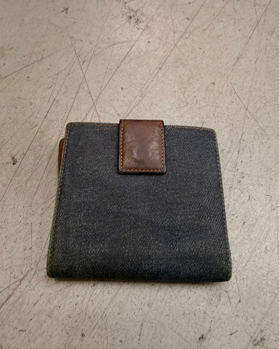 AW2002 Dior Navy Denim & Leather Logo Wallet GMNWPaM 4