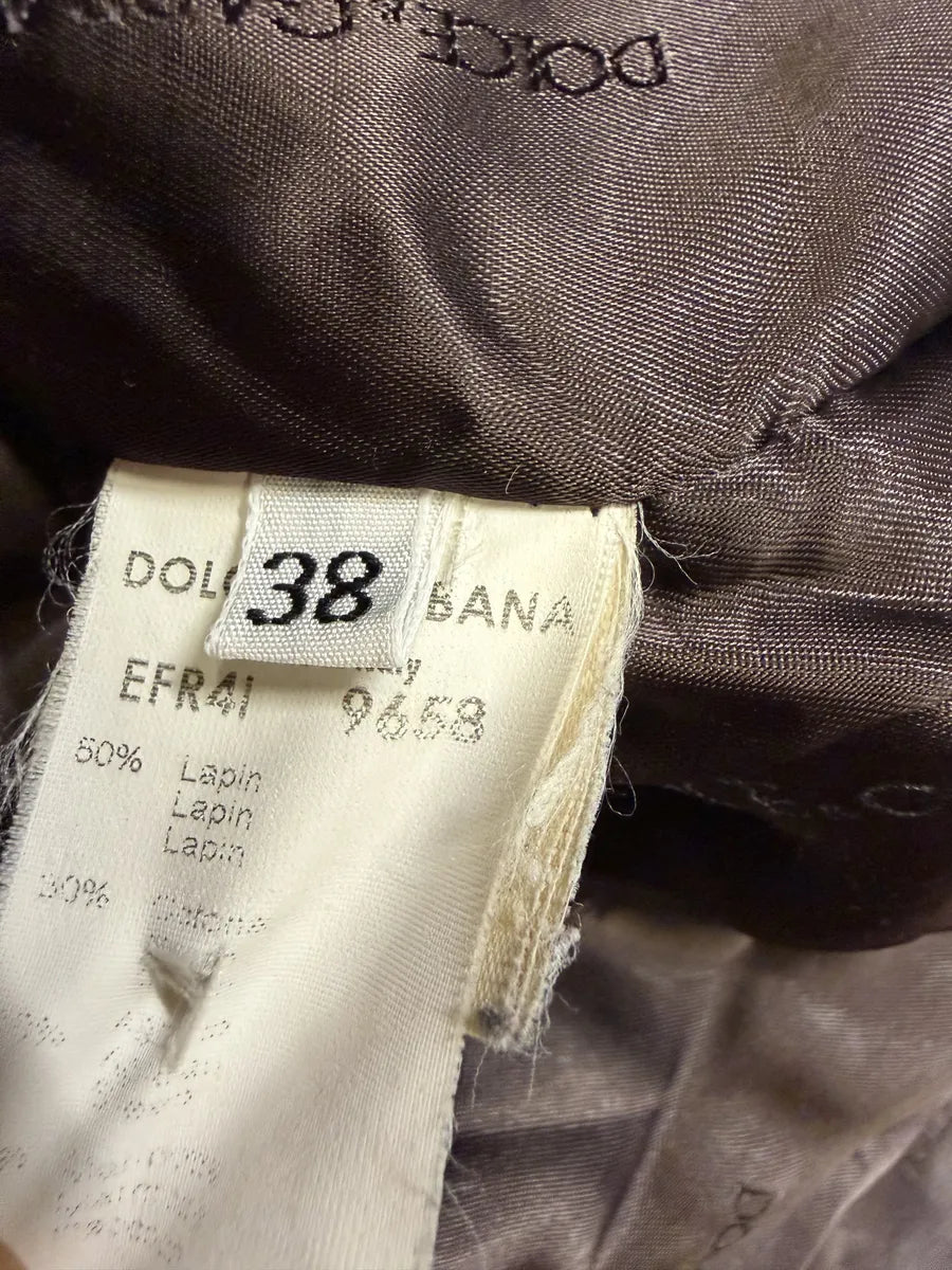 AW2002 Dolce & Gabbana Beige Corduroy & Rabbit Fur Bomber Jacket  hhWckal 9