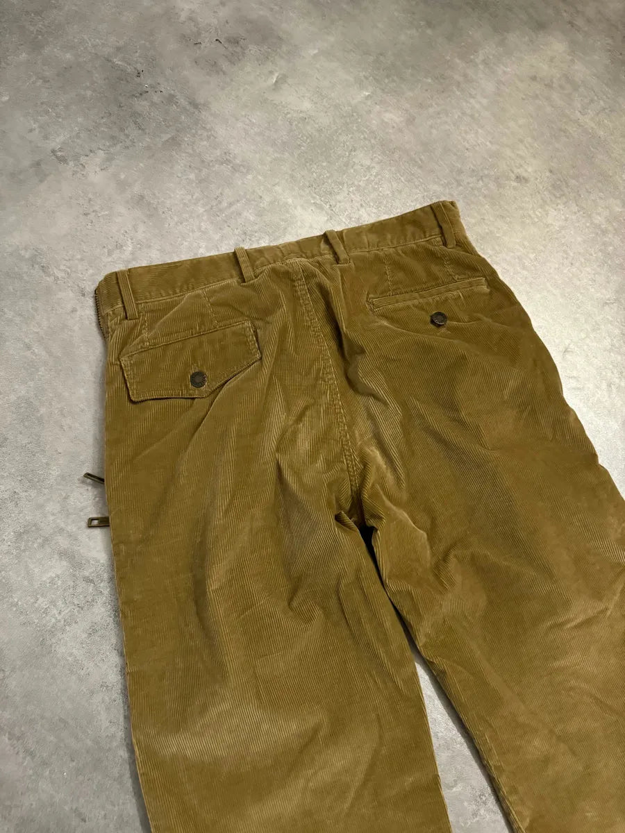 AW2002 Dolce & Gabbana Beige Velvet Multi Zips Pants lpIrRax 3