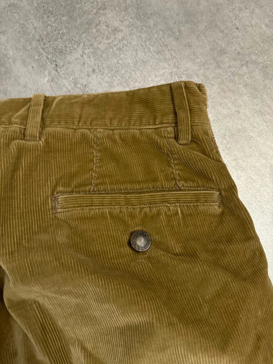 AW2002 Dolce & Gabbana Beige Velvet Multi Zips Pants lpIrRax 6