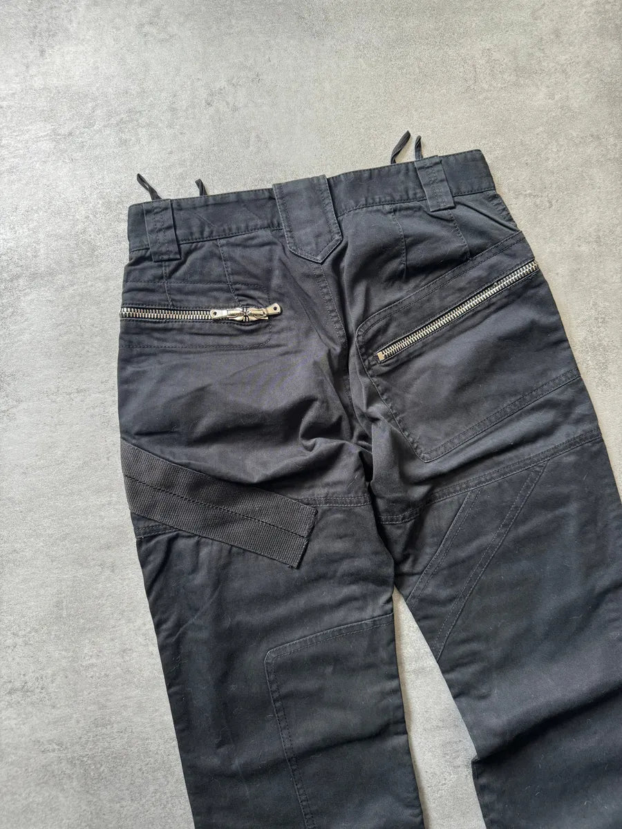 AW2002 Dolce & Gabbana Black Asymmetrical Multi Zips Cargo Pants (S) 2