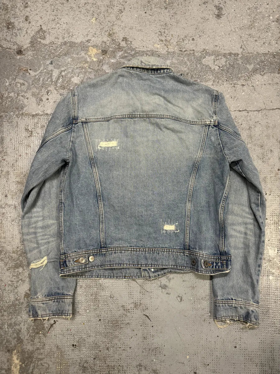 AW2002 Dolce & Gabbana Blue Distressed Denim Jacket NLDQVmz 1