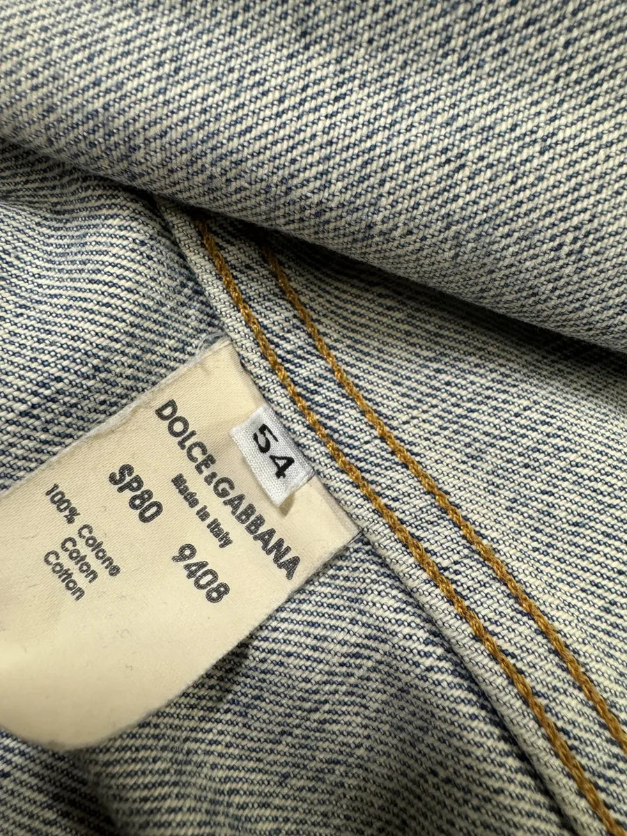 AW2002 Dolce & Gabbana Blue Distressed Denim Jacket NLDQVmz 9