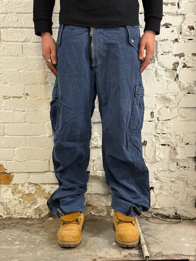 AW2002 Dolce & Gabbana Cargo Zip Blue Pants oIZLjVn 1