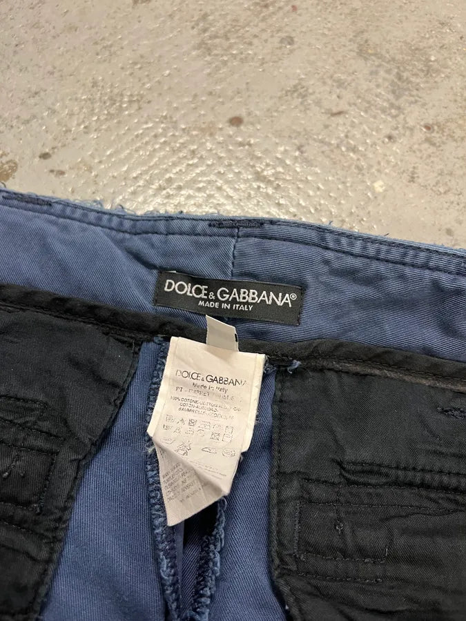 AW2002 Dolce & Gabbana Cargo Zip Blue Pants oIZLjVn 13
