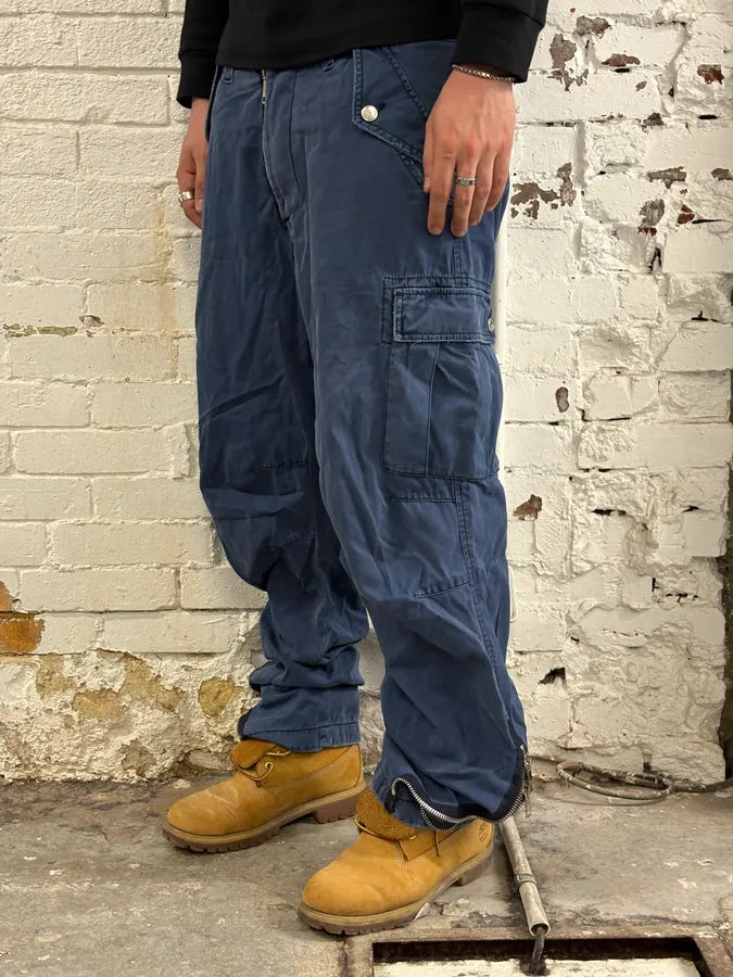 AW2002 Dolce & Gabbana Cargo Zip Blue Pants oIZLjVn 2
