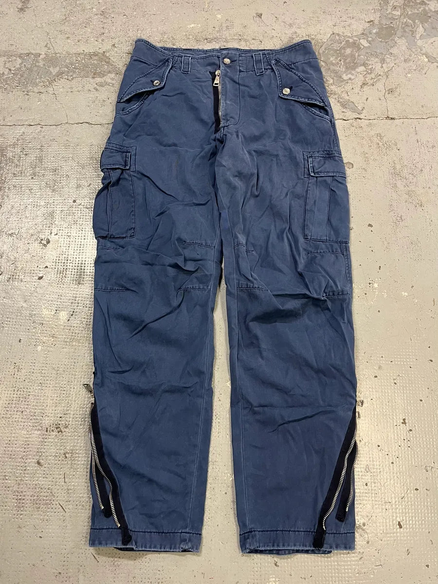 AW2002 Dolce & Gabbana Cargo Zip Blue Pants oIZLjVn 4