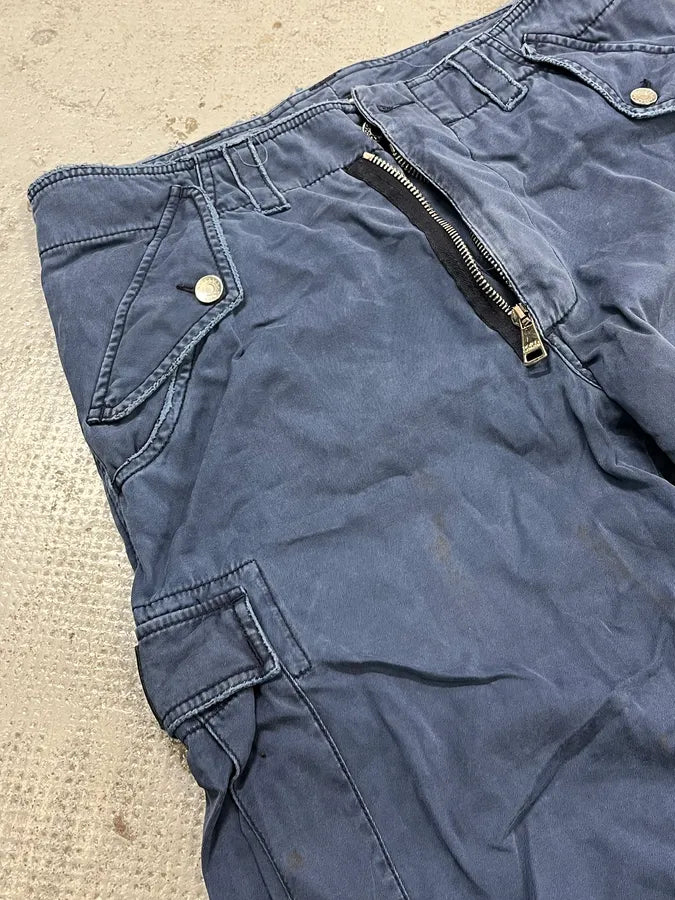 AW2002 Dolce & Gabbana Cargo Zip Blue Pants oIZLjVn 7