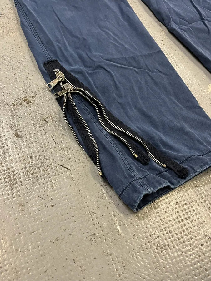 AW2002 Dolce & Gabbana Cargo Zip Blue Pants oIZLjVn 8