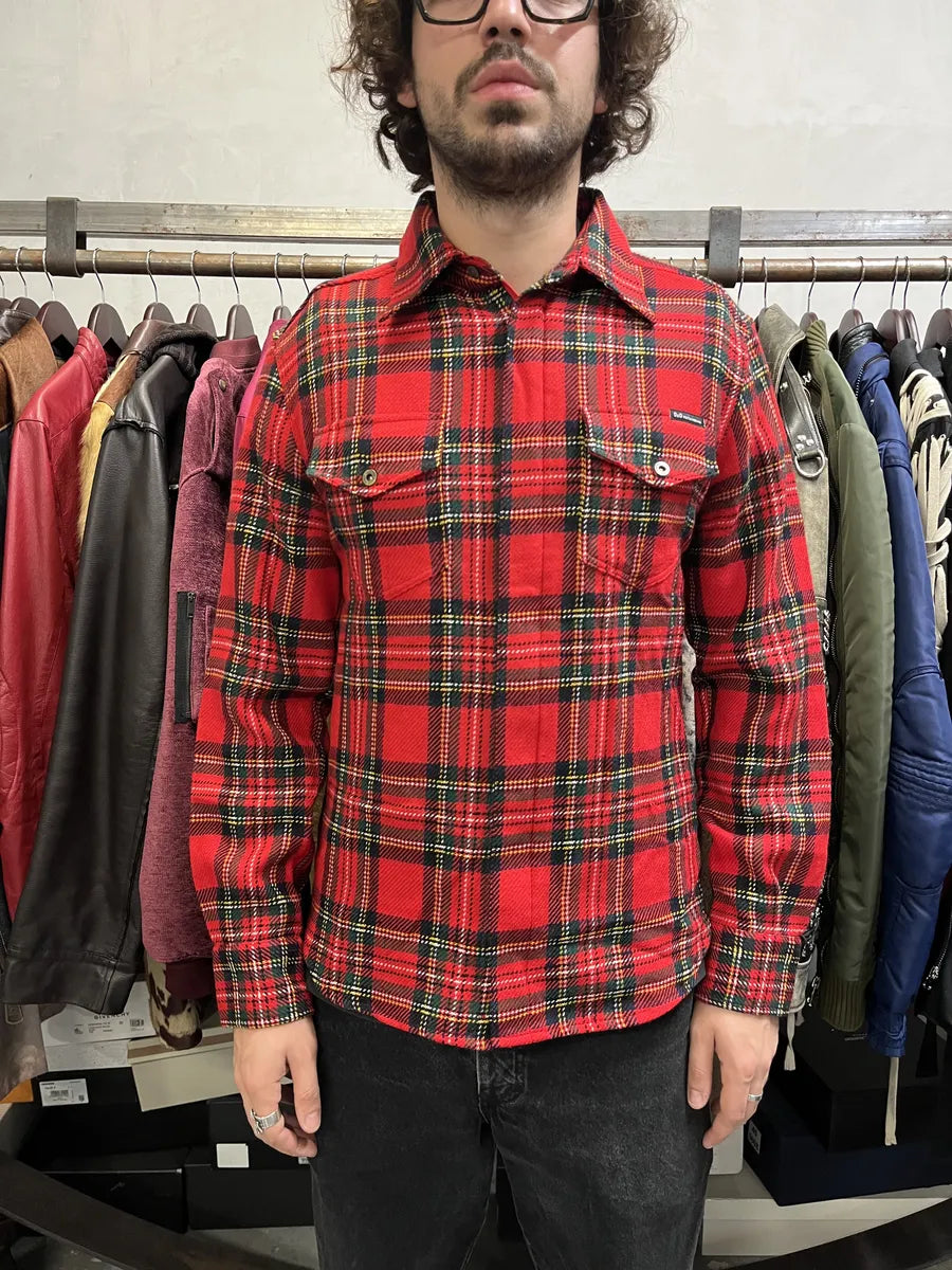 AW2002 Dolce & Gabbana Checkered Wool Red Shirt HdZeXje 2