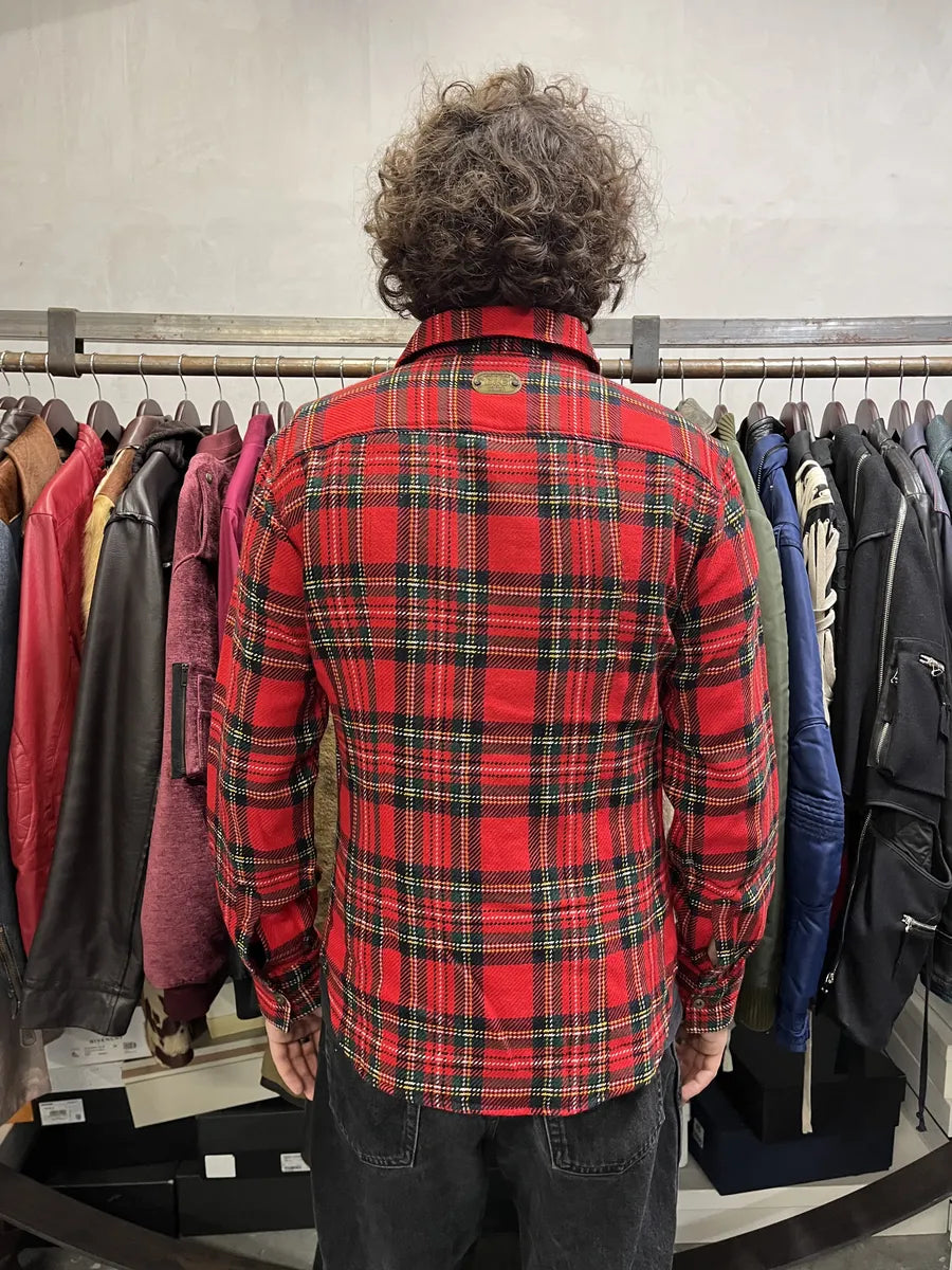 AW2002 Dolce & Gabbana Checkered Wool Red Shirt HdZeXje 3
