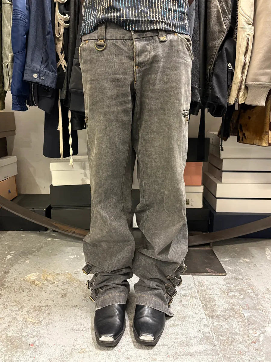 AW2002 Dolce & Gabbana Raw Grey Denim Straps Jeans MolkCGF 1