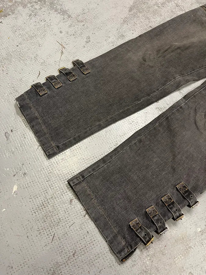 AW2002 Dolce & Gabbana Raw Grey Denim Straps Jeans MolkCGF 6
