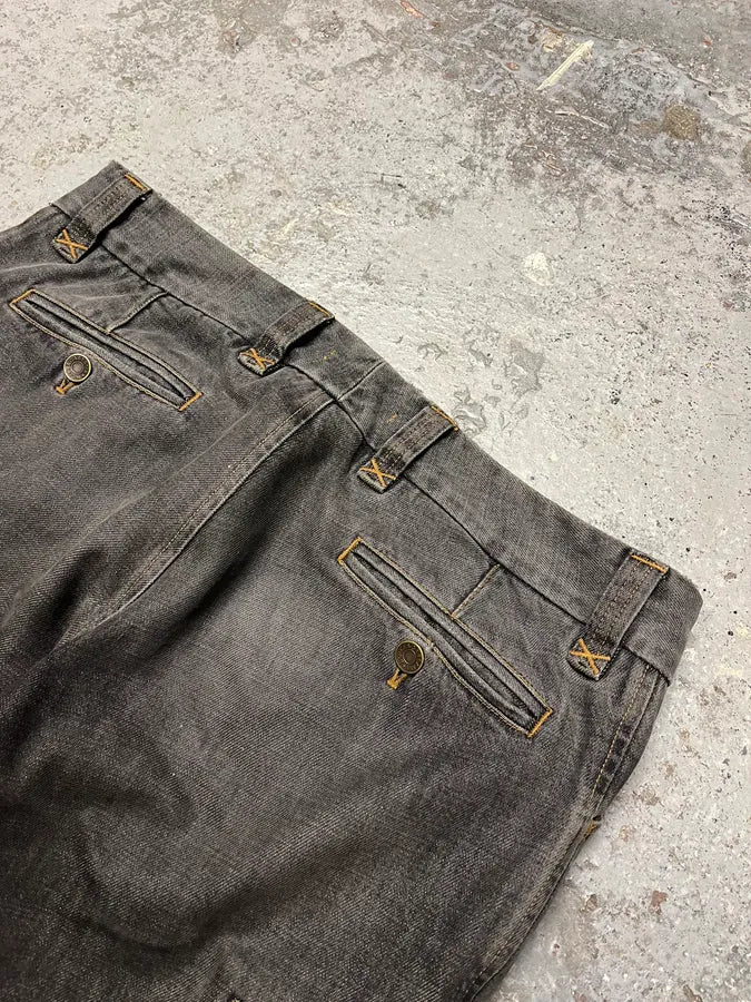 AW2002 Dolce & Gabbana Raw Grey Denim Straps Jeans MolkCGF 8