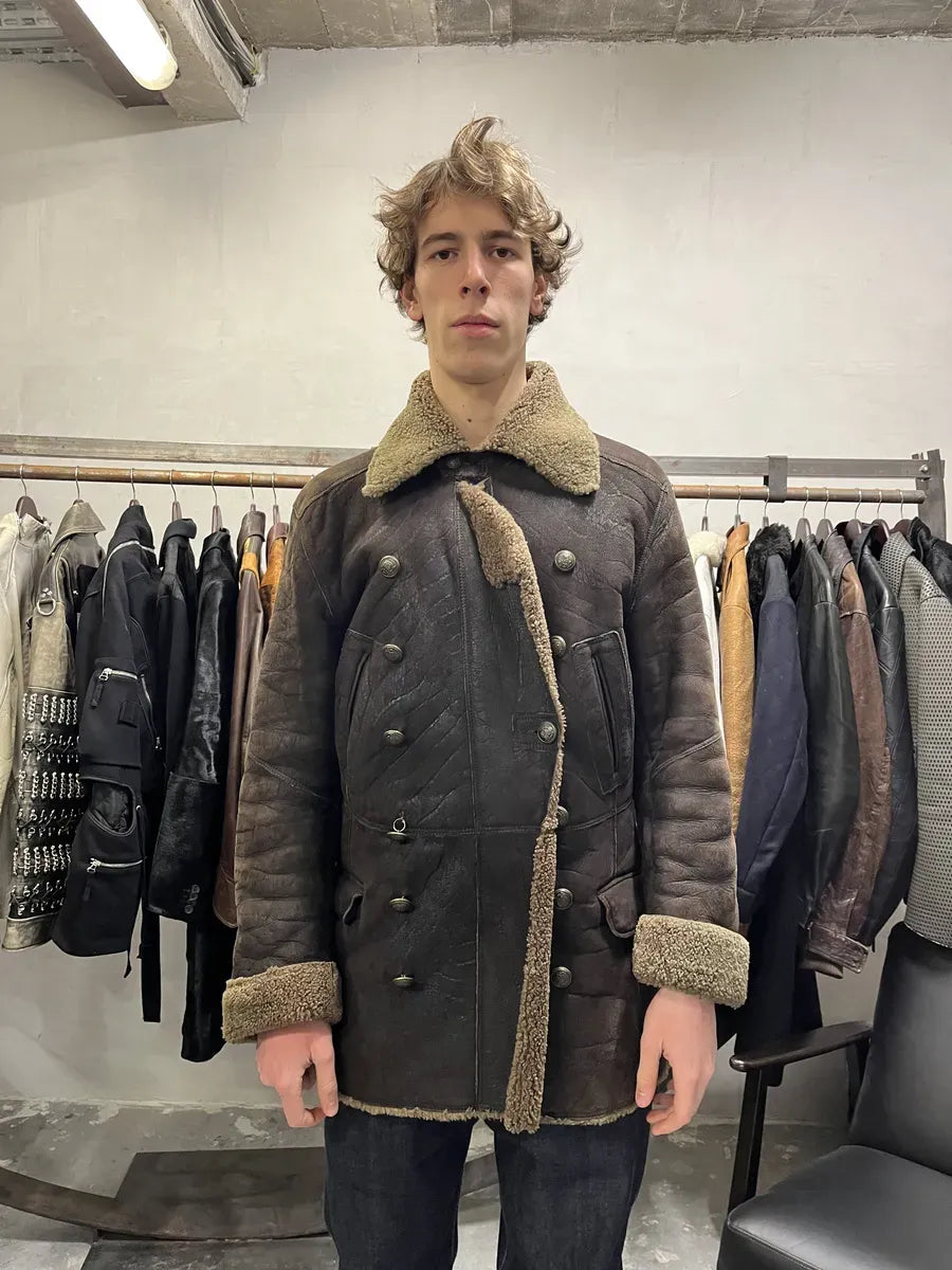 AW2002 Dolce & Gabbana Shearling Brown Elevated Leather Jacket FfLJrRY 2