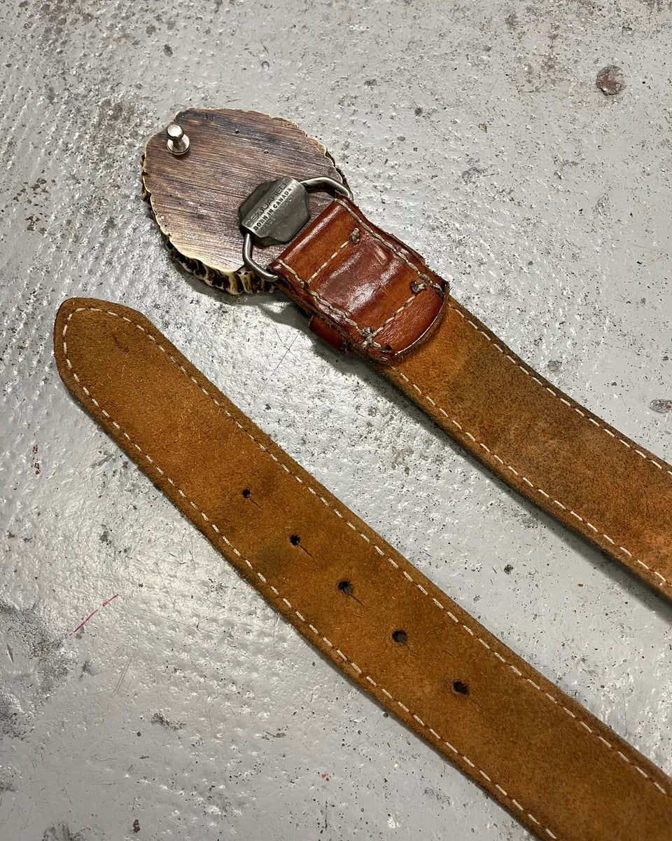 AW2002 Dsquared2 Brown Leather Wood Buckle Belt FytgBjp 4