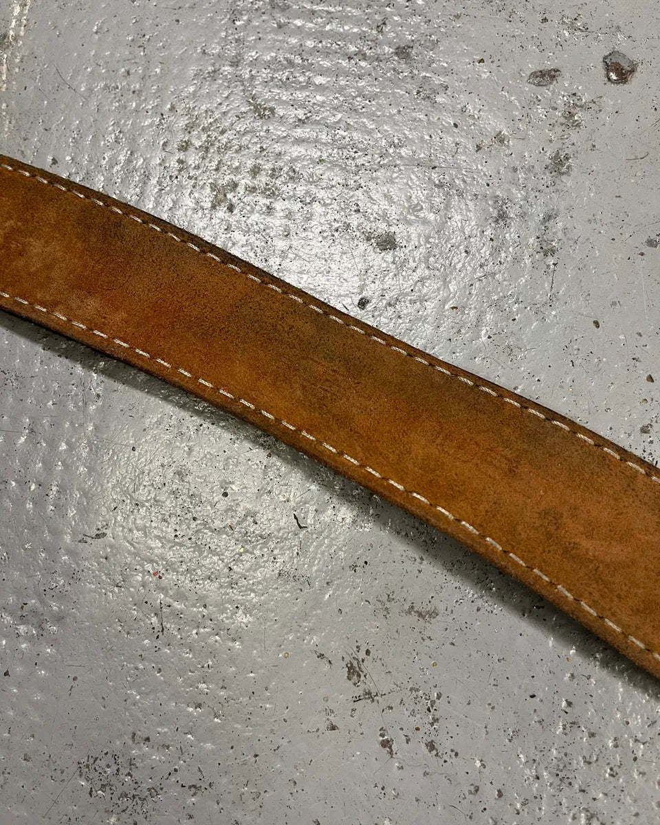 AW2002 Dsquared2 Brown Leather Wood Buckle Belt FytgBjp 7