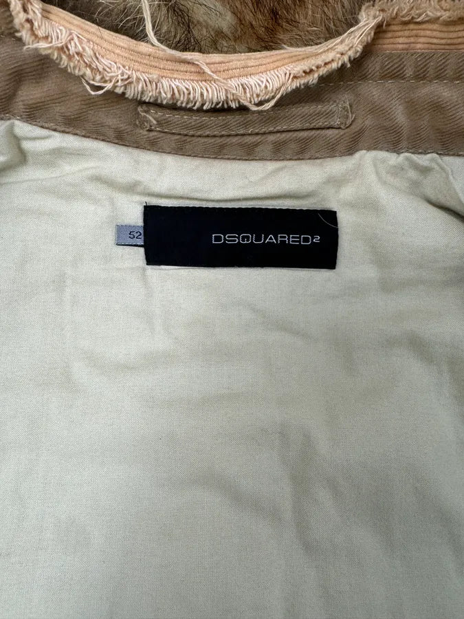 AW2002 Dsquared2 Fur Hooded Beige Jacket zmpqyFU 14