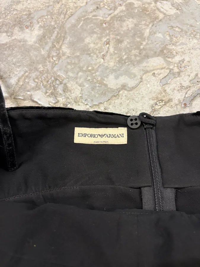 AW2002 Emporio Armani Black Velvet Dress mREPmsu 5