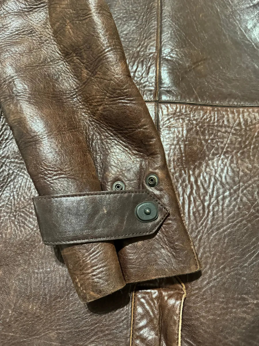 AW2002 Emporio Armani Brown Imperialist Premium Italian Leather Jacket XnAagHD 3