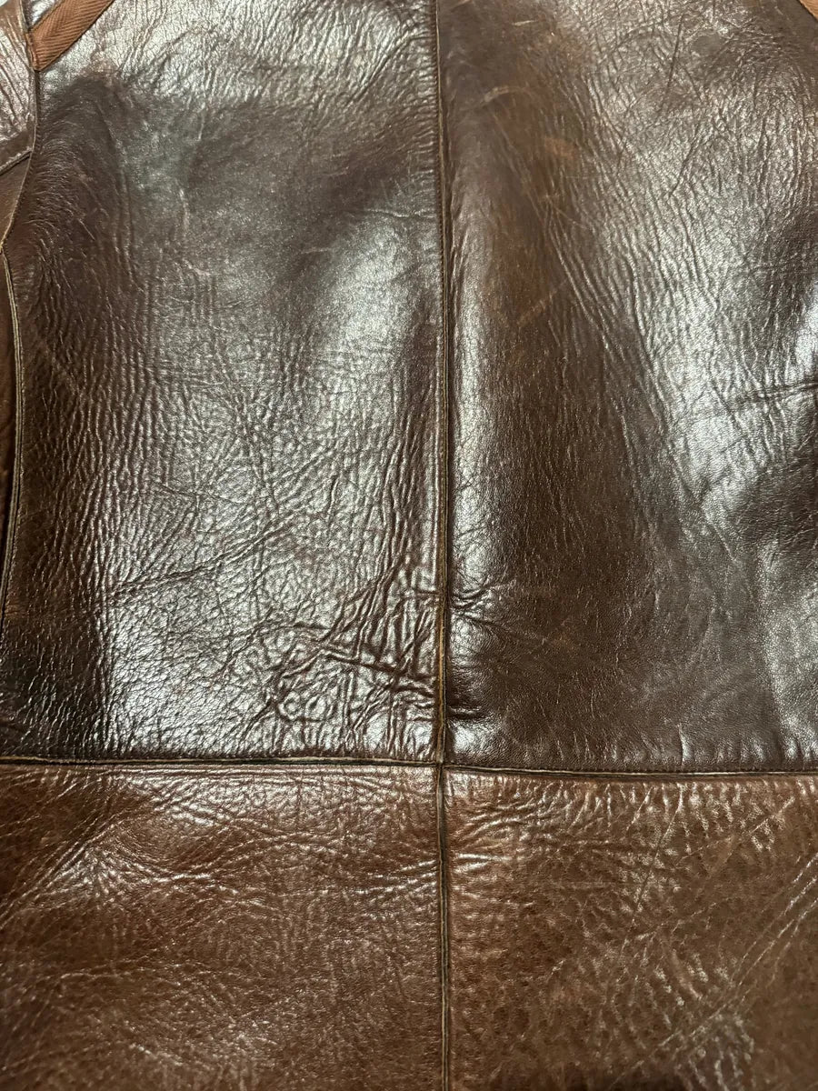 AW2002 Emporio Armani Brown Imperialist Premium Italian Leather Jacket XnAagHD 4