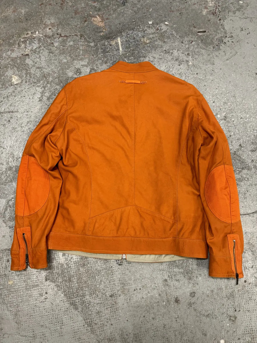 AW2002 Emporio Armani Orange Padded Leather Jacket (S) 1