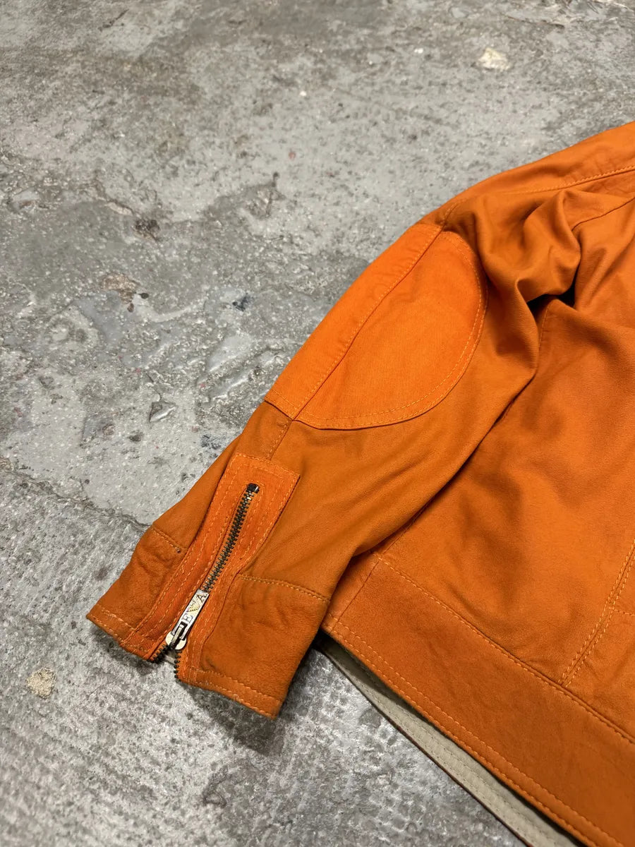 AW2002 Emporio Armani Orange Padded Leather Jacket (S) 7