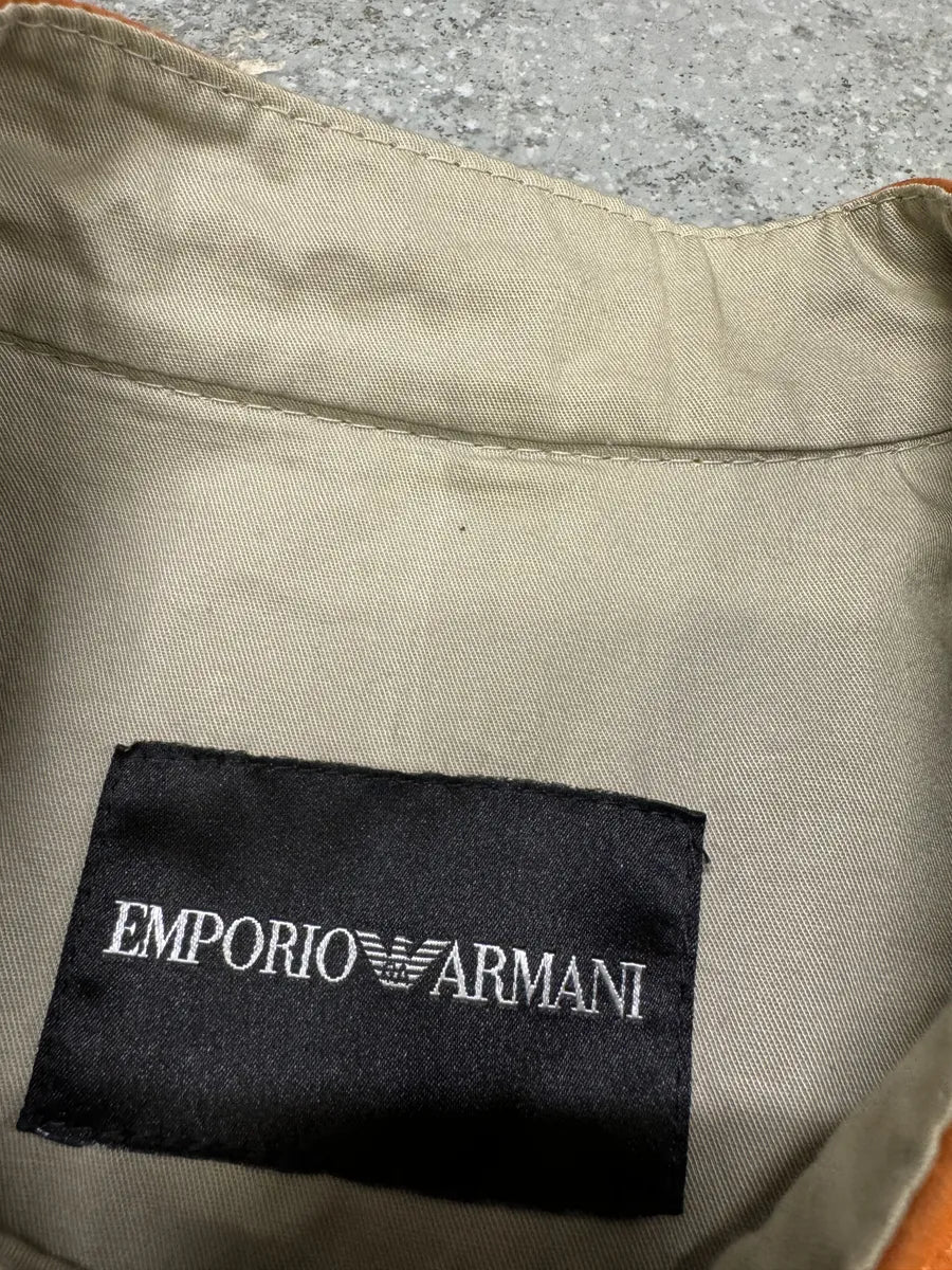 AW2002 Emporio Armani Orange Padded Leather Jacket (S) 8