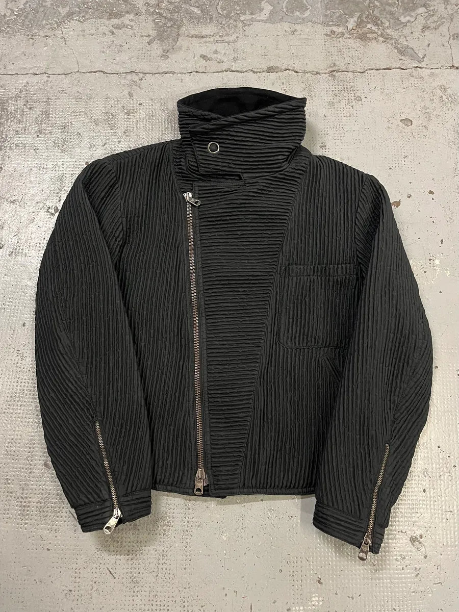 AW2002 Emporio Armani Pleated Cropped Asymmetrical Black Jacket pHxgiql 0