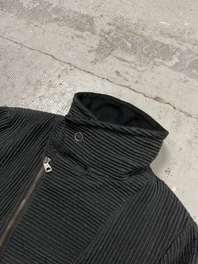 AW2002 Emporio Armani Pleated Cropped Asymmetrical Black Jacket pHxgiql 4
