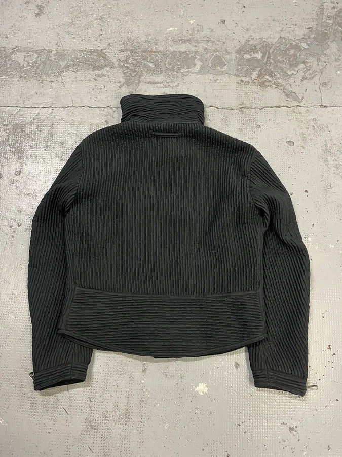 AW2002 Emporio Armani Pleated Cropped Asymmetrical Black Jacket pHxgiql 6